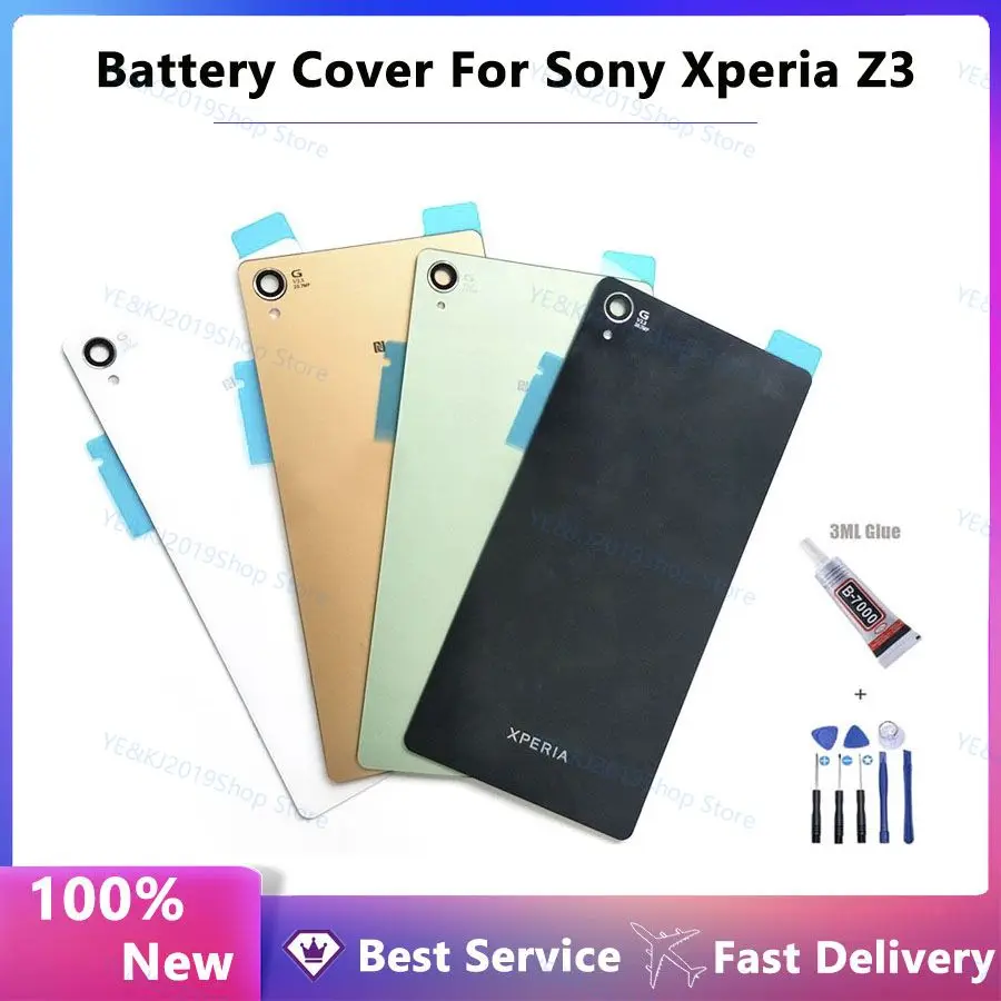 

With NFC For Sony Xperia Z3 Glass Back Housing Battery Cover Rear Door Replacement Parts Case For L55T D6603 D6643 D6653 D6633