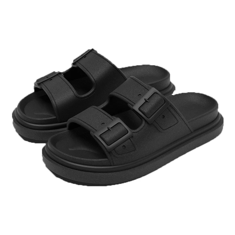 

Double strap mules sandals indoor PVC bathroom slippers outdoor Home plain sliders slippers summer outsole slide