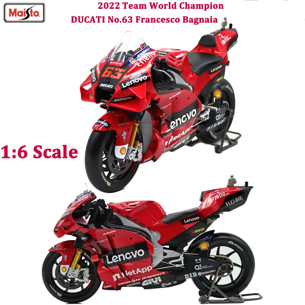 Модель мотоцикла Maisto 1:6 2022 GP Racing Ducati Lenovo Team #63, чемпион мира из сплава, коллекционная Подарочная игрушка для взрослых
Модель мотоцикла Maisto 1:6 2022 GP Racing Ducati Lenovo Team #63, чемпион мира из сплава, коллекционная Подарочная игрушка для взрослых