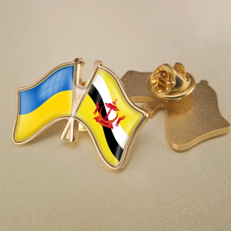 Ukraine and Brunei Darussalam Crossed Double Friendship Flags Lapel Pins Brooch Badges
Ukraine and Brunei Darussalam Crossed Double Friendship Flags Lapel Pins Brooch Badges