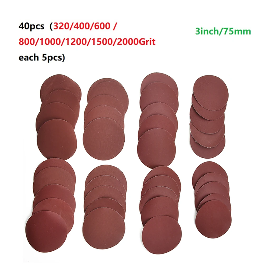 40pcs/Set 75mm-80mm Sandpapers 320/400/600 / 800/1000/1200/1500/2000Grit Sanding PapersDiscs Hook Loop Sanding Discs Abrasive
40pcs/Set 75mm-80mm Sandpapers 320/400/600 / 800/1000/1200/1500/2000Grit Sanding PapersDiscs Hook Loop Sanding Discs Abrasive