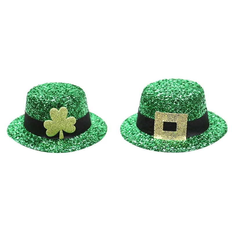 

Shiny Hair Clip St Patrick Day Hair Decor Irish Lucky Shamrock Top Hat Hair Pin Carnival Party Costume Festival Hairpin M6CD