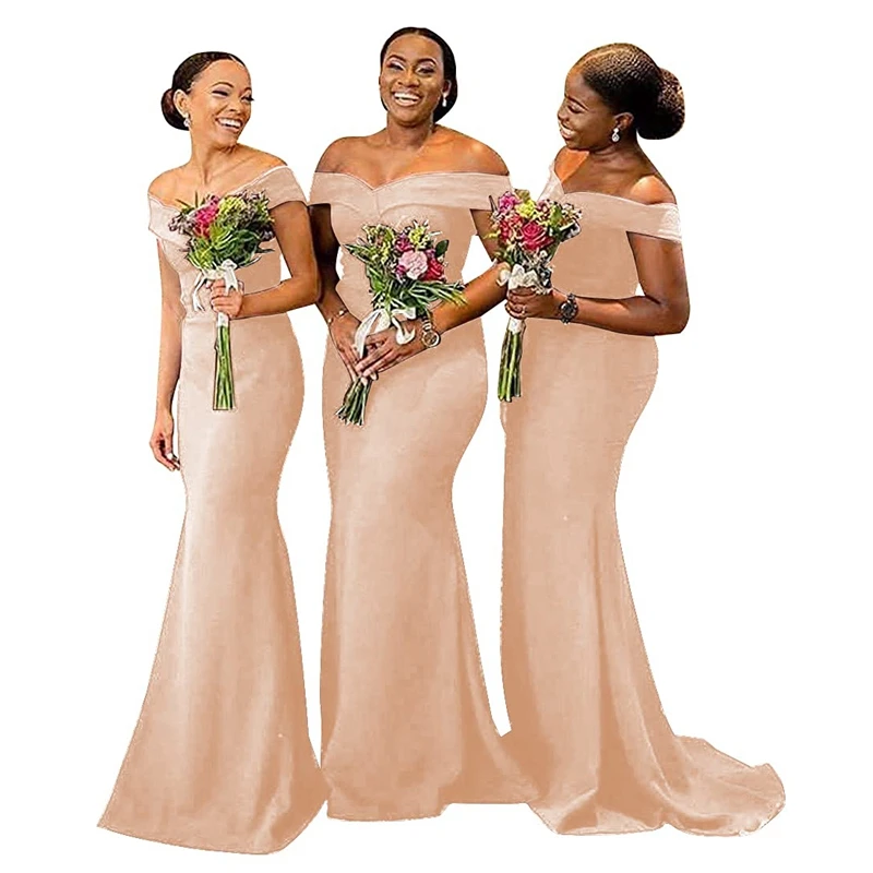 Off-the-shoulder Mermaid Bridesmaid Dresses with Lace Up Back Robe De Soiree De Mariage
Off-the-shoulder Mermaid Bridesmaid Dresses with Lace Up Back Robe De Soiree De Mariage