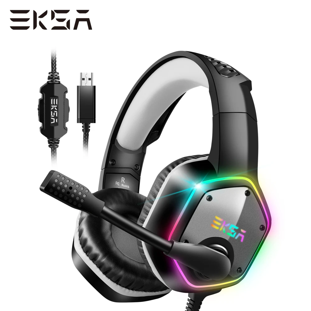 EKSA E1000 Gaming Headphones With Noise Cancelling Microphone RGB Light 7.1 Surround Sound Wired Gaming Headset Gamer For PS4 PC
EKSA E1000 Gaming Headphones With Noise Cancelling Microphone RGB Light 7.1 Surround Sound Wired Gaming Headset Gamer For PS4 PC