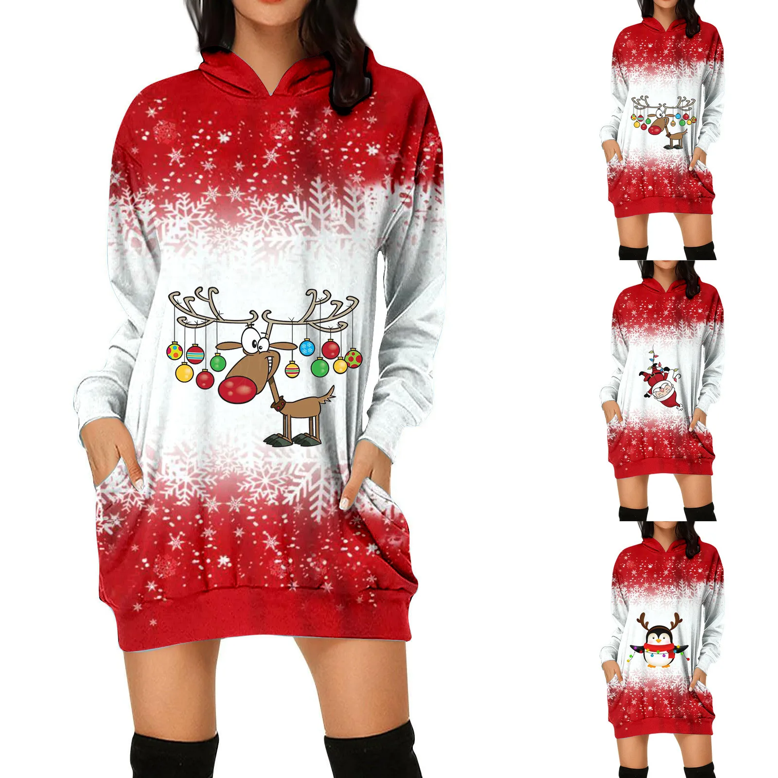 New Elk Print Hoodie Women's Christmas Dress Pockets Long Sleeve Hoodie Sweatshirt Party Dresses Package Hip Pullover Vestidos
New Elk Print Hoodie Women's Christmas Dress Pockets Long Sleeve Hoodie Sweatshirt Party Dresses Package Hip Pullover Vestidos