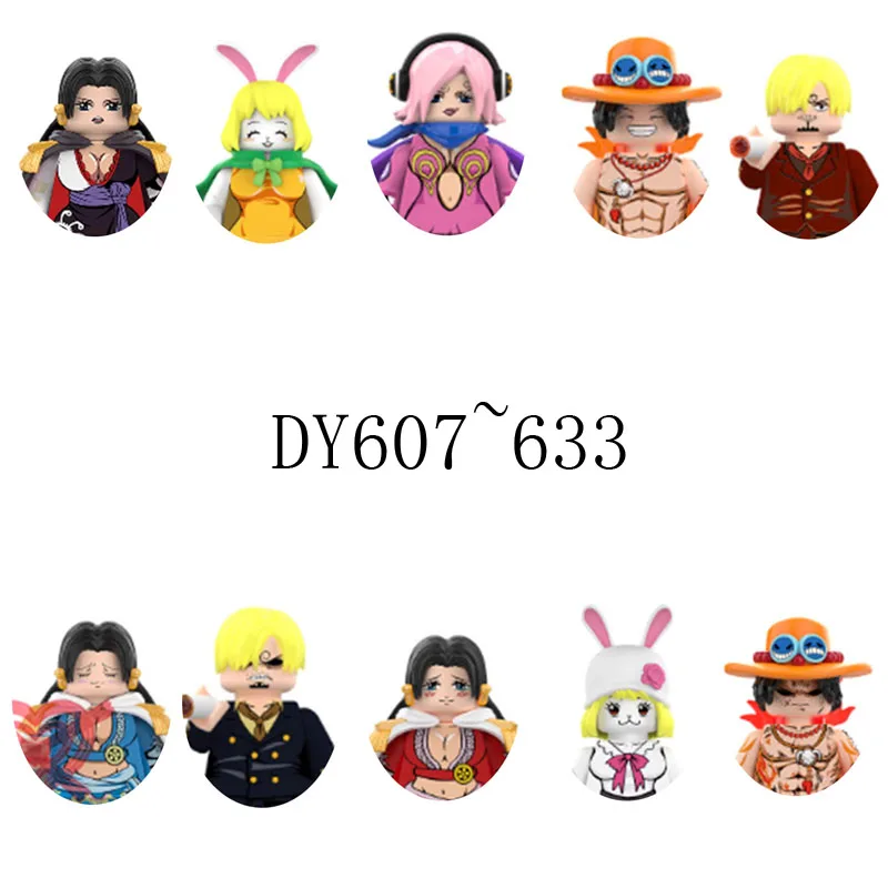 

HeroCross DY607~633 One Piece Monkey D. Luffy Building Blocks Doll Mini Action Toy Bricks Figures Assemble Blocks Children Gift