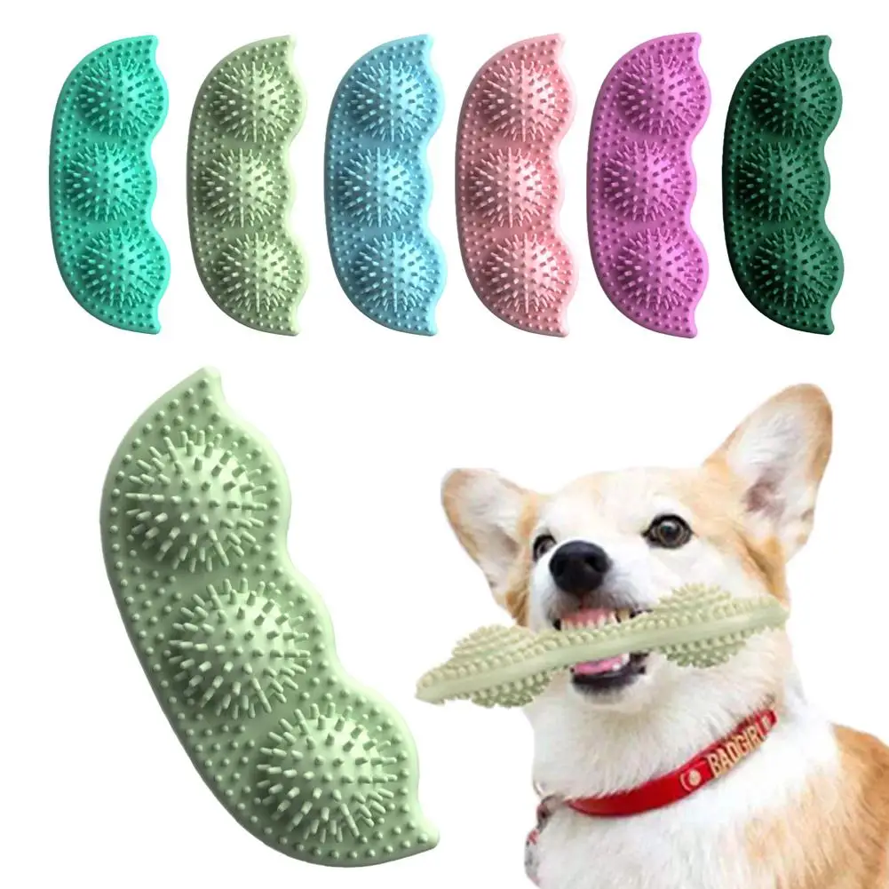 

2024 Pet Dog Cleaning Teeth Toys Pea Shaped Training Bite Resistant Chew Molar TPR Pea-gnawing Toy For Dogs C9X6