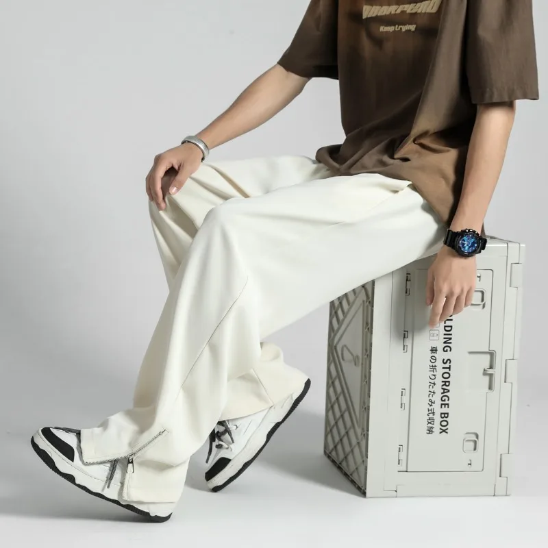 2024 S-5XL Men Hip Hop Long Pants Loose Leg Zipper Ice Silk Sports Sweatpants Full Length Drape Sense Casual Wide Leg Pants
2024 S-5XL Men Hip Hop Long Pants Loose Leg Zipper Ice Silk Sports Sweatpants Full Length Drape Sense Casual Wide Leg Pants