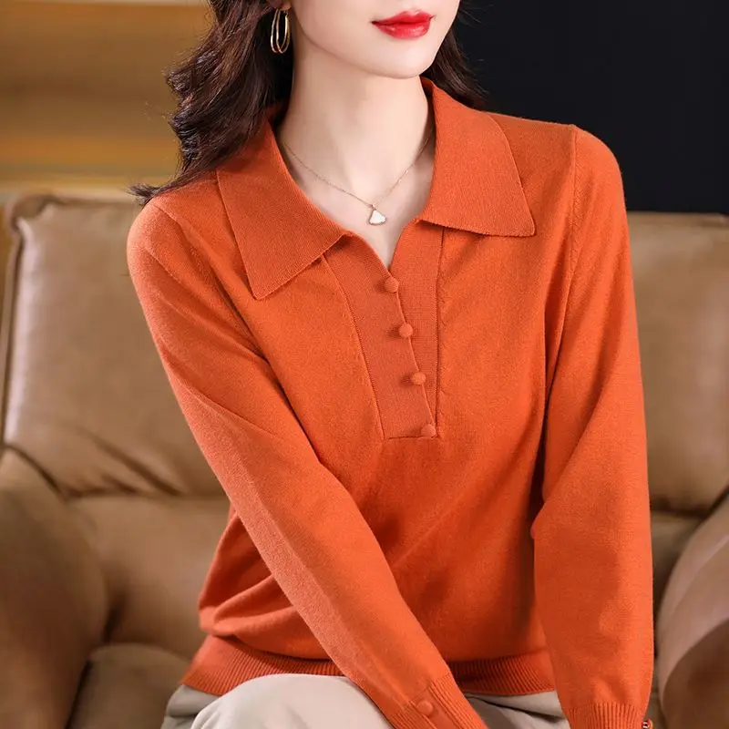 Korean Simple Commuter OL Style Sweater Women Solid Polo Neck Button Long Sleeve Autumn New Fashion Casual Overlay Slim Knit Top
Korean Simple Commuter OL Style Sweater Women Solid Polo Neck Button Long Sleeve Autumn New Fashion Casual Overlay Slim Knit Top