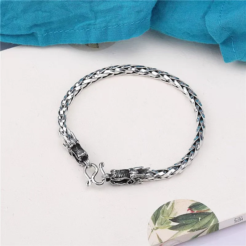 Men's S925 Sterling Silver Bracelet Vintage Hand Braided Dragon Bracelet Luxury Jewelry Boyfriend Valentine's Day Gift Wholesale
Men's S925 Sterling Silver Bracelet Vintage Hand Braided Dragon Bracelet Luxury Jewelry Boyfriend Valentine's Day Gift Wholesale