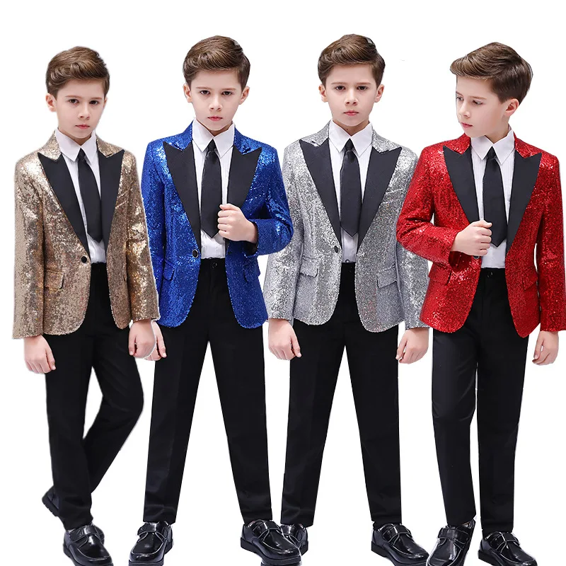 Children's Colorful Sequins Suit Set Boys Dance Piano Performance Catwalk Host Costume Kids Glittering Blazer Tie Clothing Set
Children's Colorful Sequins Suit Set Boys Dance Piano Performance Catwalk Host Costume Kids Glittering Blazer Tie Clothing Set