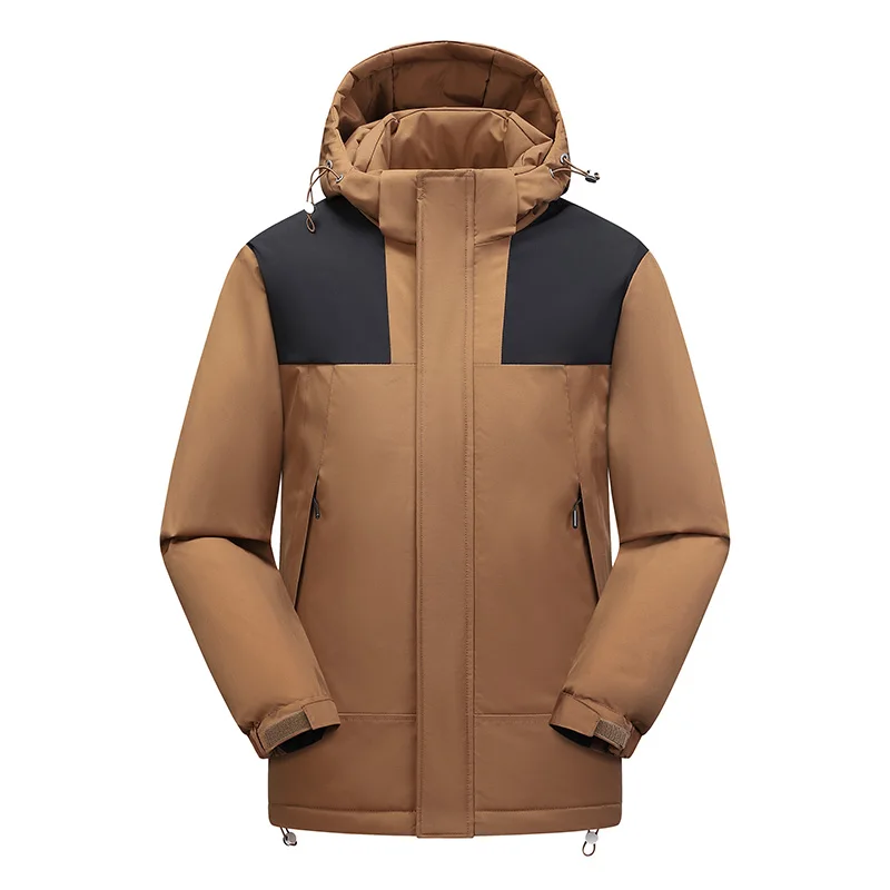 

New Male Fashion Versatile Casual Splicing Cotton Jacket Men'S Hooded Detachable Winter Thickened And Warm Loose Bread Coat