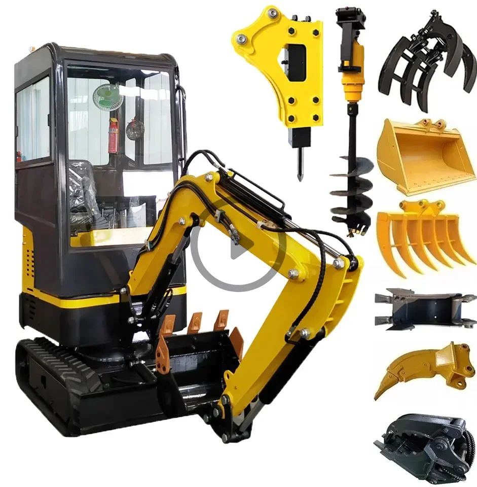 

Factory direct sales: 0.8 tons, 1 ton, 1.5 tons, small household engineering crawler excavator, spiral drill crushing hammer