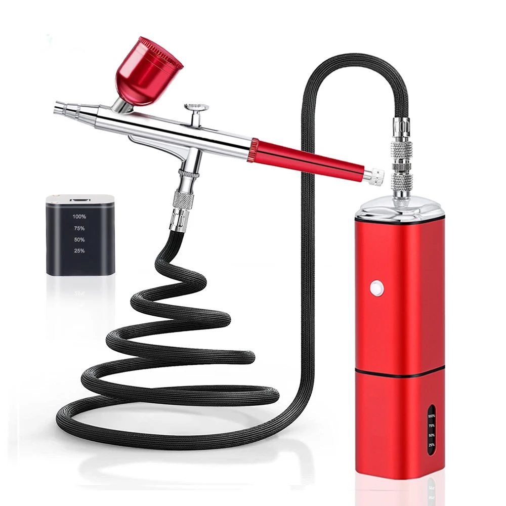 

Best Quality Personal Airbrush With Compressor Customized Easy Use High Power Replace Battery Art Mineral Home Diy Tool Kit