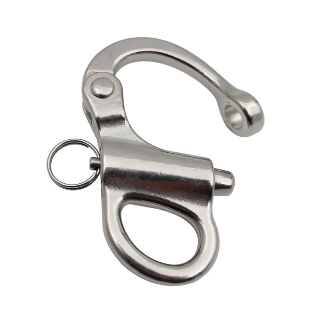 

Boat Spring Hook Stainless Boat Anchor Chain Eye Shackle Swivel Hook Snap Marine Spring Lock Pin Crank Hook Quick Link Carabiner