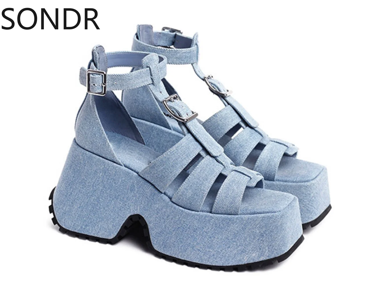 Womens Open Toe Platform Denim Jeans Sandals T-straps Genuine Leather Shoes Summer Luxury Designer Ladies New New 2024
Womens Open Toe Platform Denim Jeans Sandals T-straps Genuine Leather Shoes Summer Luxury Designer Ladies New New 2024