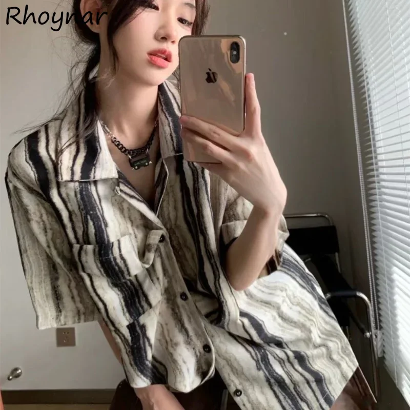 Striped Shirts for Women Vintage Chemise Femme Casual Loose Short-sleeve Korean Style Daily All-match Chic Summer Fashion
Striped Shirts for Women Vintage Chemise Femme Casual Loose Short-sleeve Korean Style Daily All-match Chic Summer Fashion