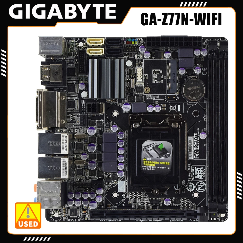 

Gigabyte GA-Z77N WIFI Motherboard Intel Z77 Chipset Onboard Dual Gigabit Network Card LGA1155 Slot Supports Intel 22nm Processor