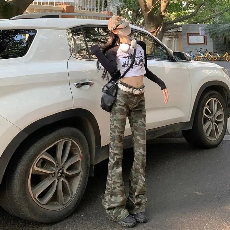 New Fashion Retro High Street Spice Girls Camouflage Jeans Women's High Waist Slim Fit Thin Straight Cut Lace-Up Mopping Jeans
New Fashion Retro High Street Spice Girls Camouflage Jeans Women's High Waist Slim Fit Thin Straight Cut Lace-Up Mopping Jeans