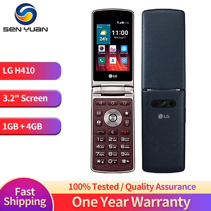 

Original LG H410 Mobile Phone LG Wine Smart II Quad-Core 3.2'' Screen 1GB RAM 4GB ROM 3.15MP Camera 4G LTE SmartPhone