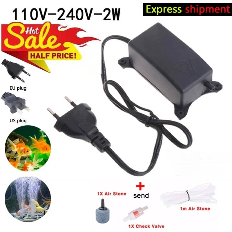2W Air Pump Quiet Aquarium Empty Fish Tank Oxygen Pump Noiseless Small Air Stone Aquarium Accessories Fish Tank Pump
2W Air Pump Quiet Aquarium Empty Fish Tank Oxygen Pump Noiseless Small Air Stone Aquarium Accessories Fish Tank Pump