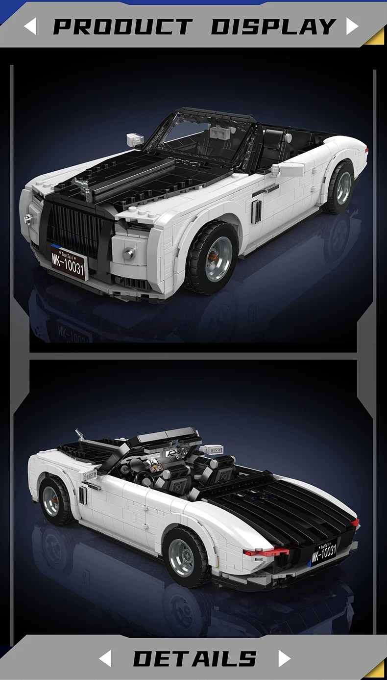 MOULD KING 10031 Creativie Technology Sports Car Cabrio Car Model Building Blocks Kit,Designer Firas Abu-Jaber MOULD KING 10031 Creativie Technology Sports Car Cabrio Car Model Building Blocks Kit,Designer Firas Abu-Jaber