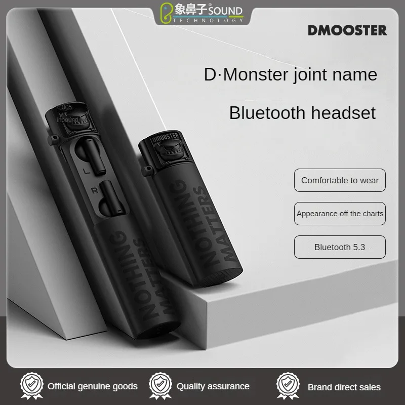 

STUMPE D·Monster Co Branded Black Knight ENC Intelligent Noise Reduction Bluetooth Earphones Bluetooth 5.3 Half In Ear Earphones