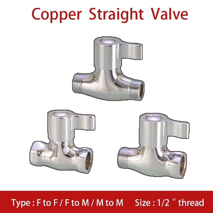 Brass Ball Valve Straight Valve 1/2" Female/Male Thread Water Pipe Valve Switch Shower Bathroom Accessories (DN15)
Brass Ball Valve Straight Valve 1/2" Female/Male Thread Water Pipe Valve Switch Shower Bathroom Accessories (DN15)