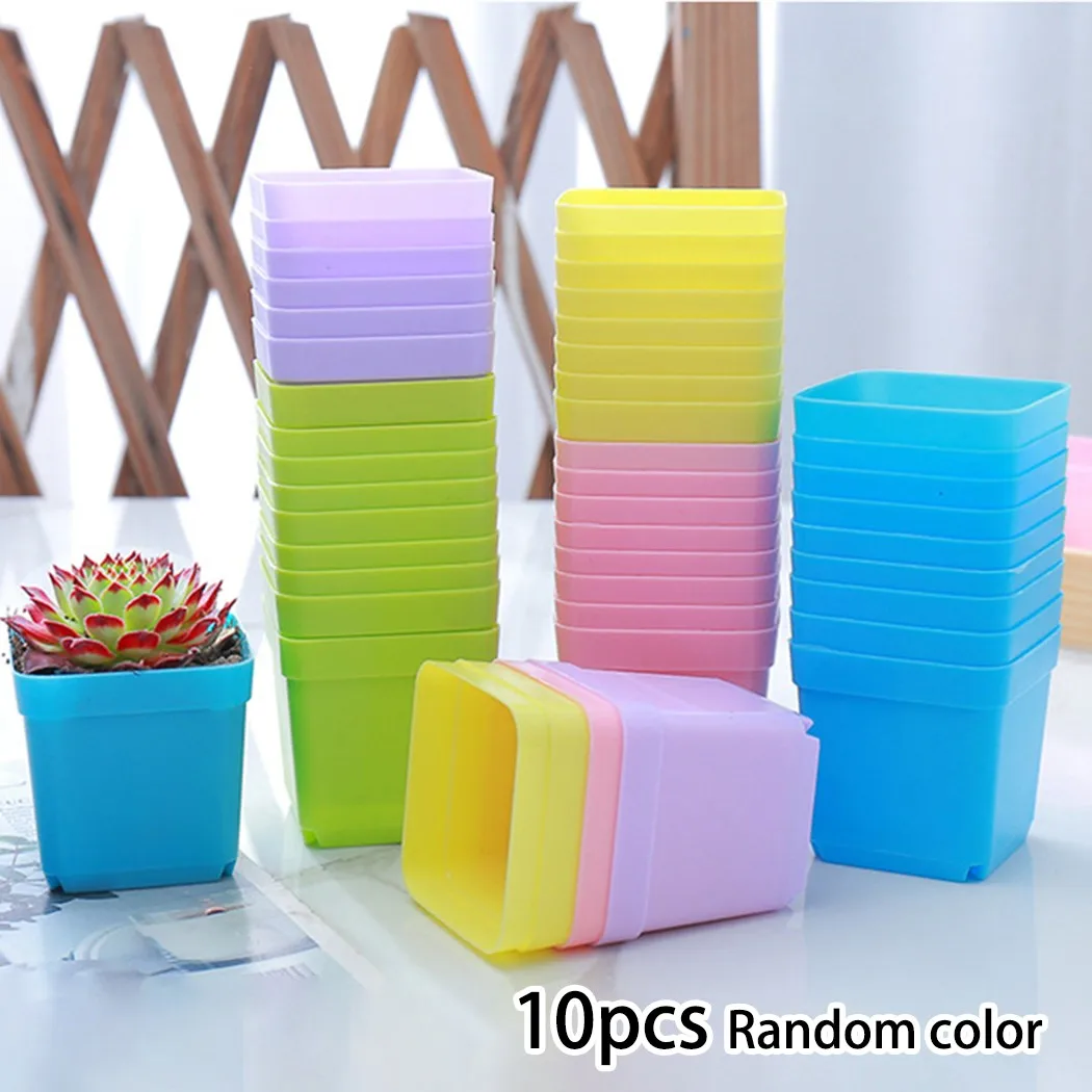 10pcs Colorful Plastic Basin Square Flower Pot Succulent Plant Trays Nursery Box For Home Office Decor DIY Transplant Pots
10pcs Colorful Plastic Basin Square Flower Pot Succulent Plant Trays Nursery Box For Home Office Decor DIY Transplant Pots