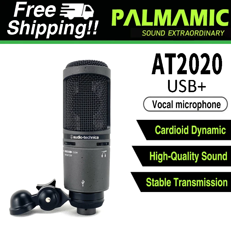 

AT2020USB+ Audio-Technica Cardioid Condenser Studio XLR Microphone Ideal for Project/Home Studio Applications Gaming Computer