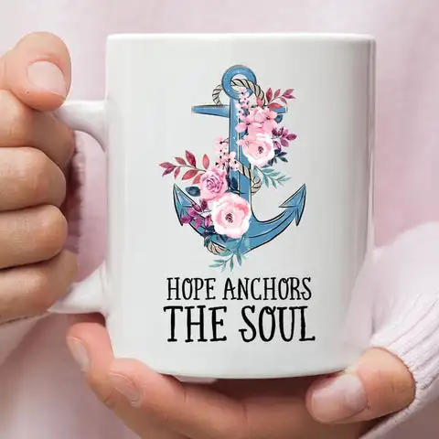 

Кофейная кружка Hope с якорями душой, креативная чашка, милые кружки, Подарочная кружка, керамические чашки с текстом для чая и кофе, персонализированные подарки, чайная чашка