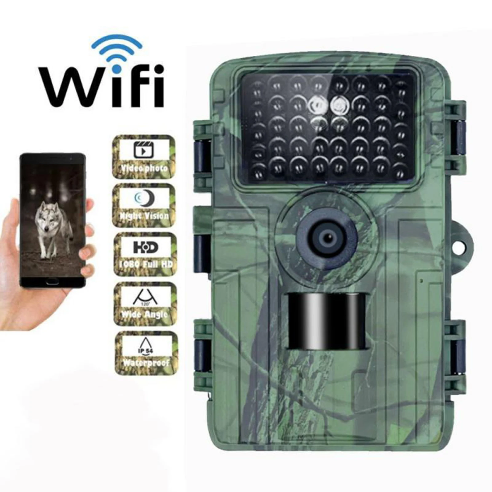 Wi Fi Hunting Camera 32MP 1080P HD Video Resolution Supports APP Control for Monitoring Wildlife and Home Security
Wi Fi Hunting Camera 32MP 1080P HD Video Resolution Supports APP Control for Monitoring Wildlife and Home Security