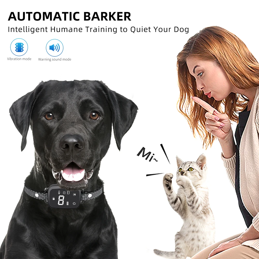 

No Need for Remote Control Dog Training Collar Dual Vibration Electric Ultrasonic Anti Barking Device Pet Training Behavior Aids