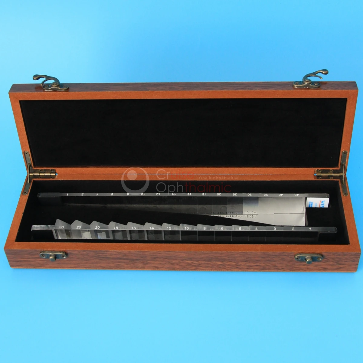 

Luxury Optometry Prism Bars Vertical and Horizontal Bar 31 Diopters | Wooden Carrying Case | PB31 Ship From Poland