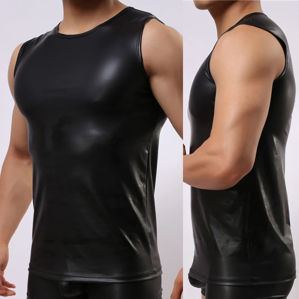 Men Faux Pu Leather Tank Top Vest Wet Look Underwear Sleeveless T-shirt Leather Slim Vest Tank Top Gay Undershirt Tank
Men Faux Pu Leather Tank Top Vest Wet Look Underwear Sleeveless T-shirt Leather Slim Vest Tank Top Gay Undershirt Tank