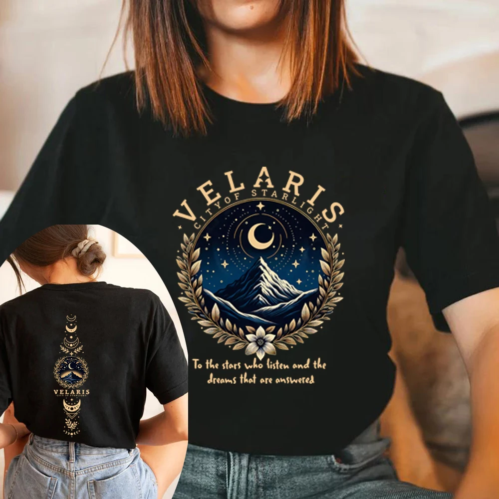 

Футболка Velaris с изображением города звезд, футболка ACOTAR, футболка для ночного двора, женские футболки с графическим рисунком, Винтажная Футболка SJM, рубашка, Топ
