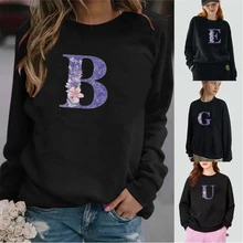 Women Pullover Fashion Sweatshirt Purple Letters High Quality Print Casual Round Neck Female Clothing Loose Clothes for Women
Women Pullover Fashion Sweatshirt Purple Letters High Quality Print Casual Round Neck Female Clothing Loose Clothes for Women