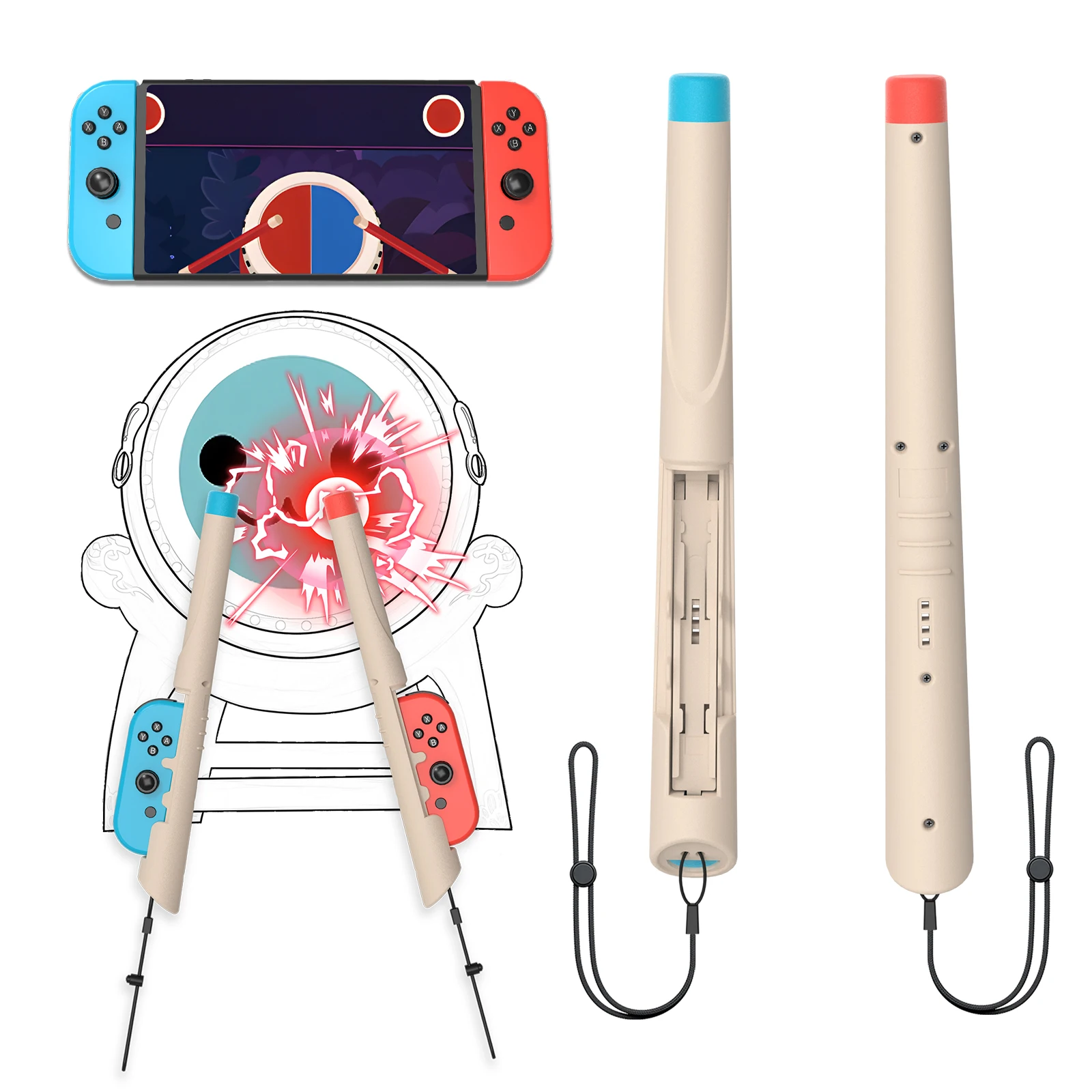 For Switch Drumstick Handle Grip Switch Game Console Game Drumstick Handle Drumsticks 2pcs Set
For Switch Drumstick Handle Grip Switch Game Console Game Drumstick Handle Drumsticks 2pcs Set
