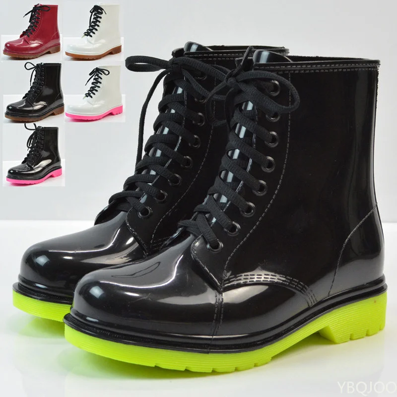 Hot Fashion Ladies Flat-heel Solid Color Rain Boots Rain Boots Water Shoes Lace-up Warmth Calf Rain Boots Platform Shoes
Hot Fashion Ladies Flat-heel Solid Color Rain Boots Rain Boots Water Shoes Lace-up Warmth Calf Rain Boots Platform Shoes