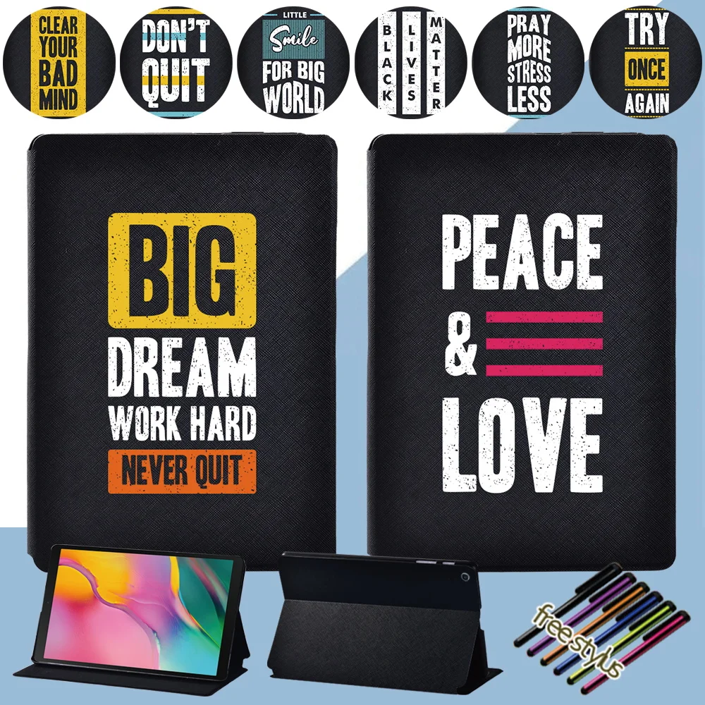 Flim Tablet Case for Samsung Galaxy Tab A 10.1 2019 T510 T515 PU Leather Funda Folio Dog Phrase Series Stand Cover+Pen
Flim Tablet Case for Samsung Galaxy Tab A 10.1 2019 T510 T515 PU Leather Funda Folio Dog Phrase Series Stand Cover+Pen