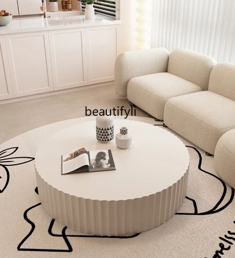 Cream Style round Coffee Table Household Living Room Tea Table Small Coffee Table
Cream Style round Coffee Table Household Living Room Tea Table Small Coffee Table