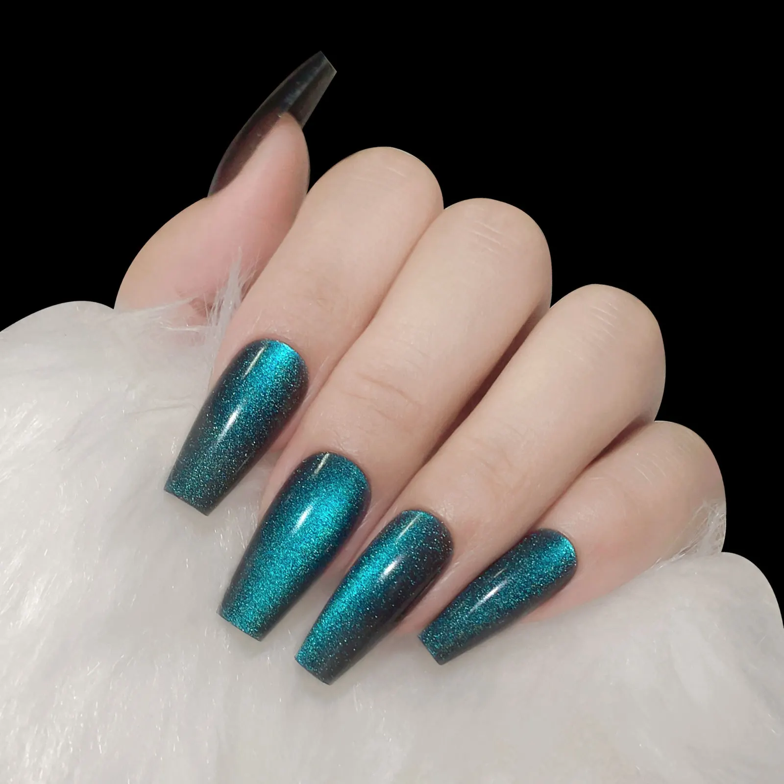 3D cat eyes fake nails dark blue pink yellow long shimmer french coffin tips faux ongles press on acrylic false nail supplies
3D cat eyes fake nails dark blue pink yellow long shimmer french coffin tips faux ongles press on acrylic false nail supplies