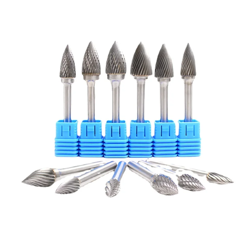 

GX Type Alloy Rotary File, Double Slot Tungsten Steel, Wood Carving, Grinding Head, Hard Metal Milling Cutter for Copper