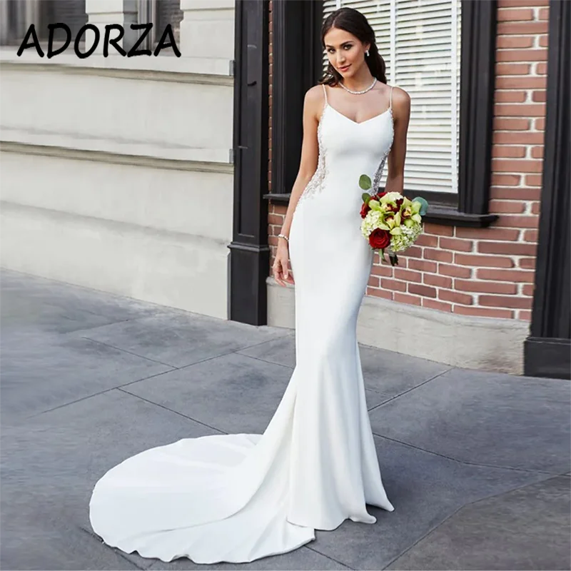 ADORZA Wedding Dress Lace Appliques Satin Bridal Gown Beaded Illusion Backless Mermaid Court Train Vestido De Noiva for Bride
ADORZA Wedding Dress Lace Appliques Satin Bridal Gown Beaded Illusion Backless Mermaid Court Train Vestido De Noiva for Bride