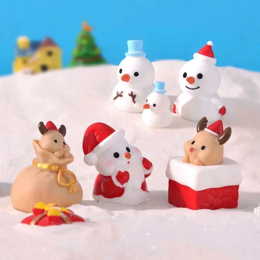 

Micro Landscape Miniature Snowman Model Santa Claus Christmas Santa Claus Figurine Elk Mini Christmas Decorations