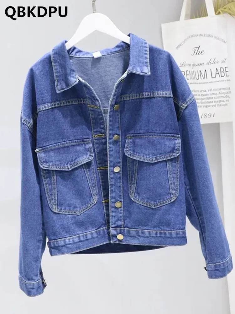 

Casual Lapel Denim Jackets Fashion Cowboy Chaquetas Spring Women Jean Caot Korean Streetwear Casacos Vintage Loose Ceketler