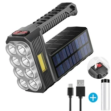 High power led flashlights Solar Rechargeable Powerful Flashlight Ultra Bright Outdoor Multi-function Portable Torch Searchlight
High power led flashlights Solar Rechargeable Powerful Flashlight Ultra Bright Outdoor Multi-function Portable Torch Searchlight