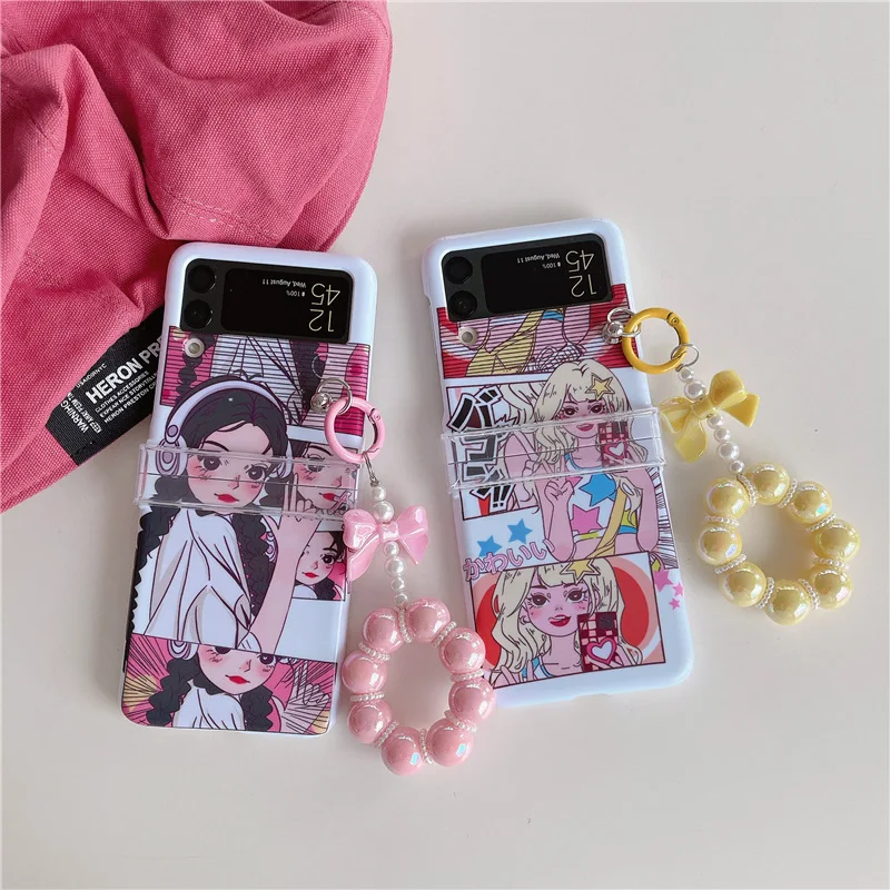 

Comic Girl Cute Samsung zflip 5 Folding Phone Case Suitable for Film New Galaxy zflip 3/4