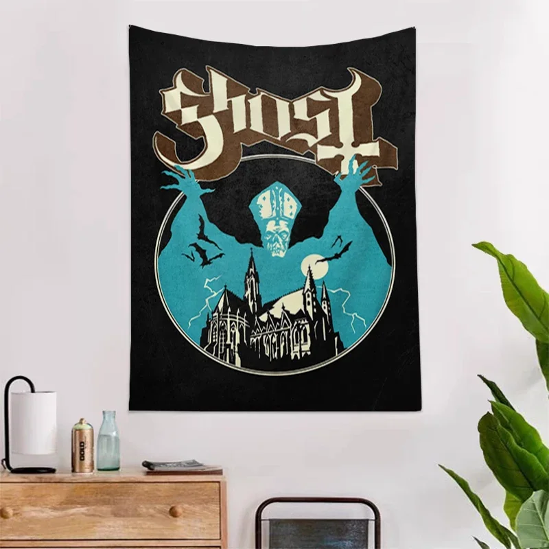 

Boho Psychedelic Hippie the Ghosts Band Tapestry Aesthetic Room Decoration Home Wall Decor Tapestries Decors Bedroom Hanging Art