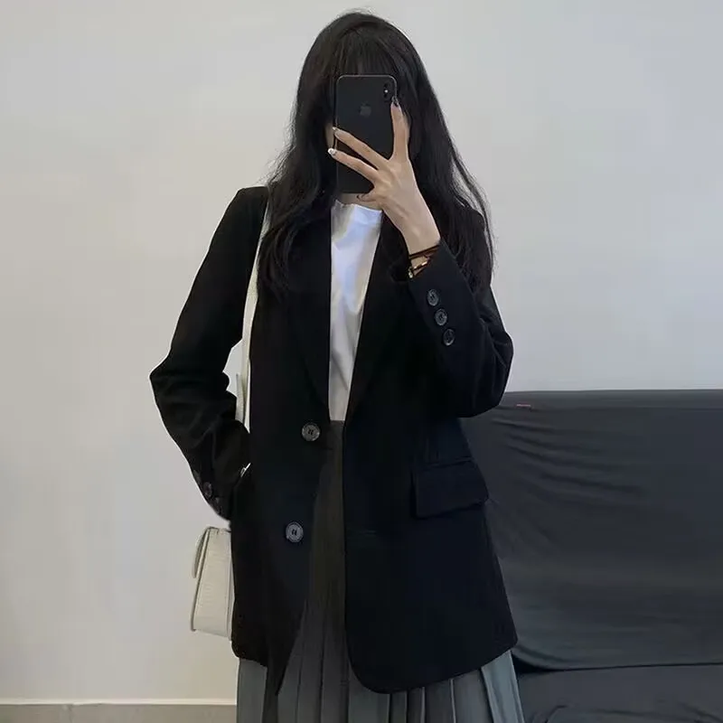 Women Blazer Casual Jacket Multi-Color Pocket All-Match Long Sleeved OL Autumn Winter Elegant Office Lady Coat Loose Solid Thin Women Blazer Casual Jacket Multi-Color Pocket All-Match Long Sleeved OL Autumn Winter Elegant Office Lady Coat Loose Solid Thin